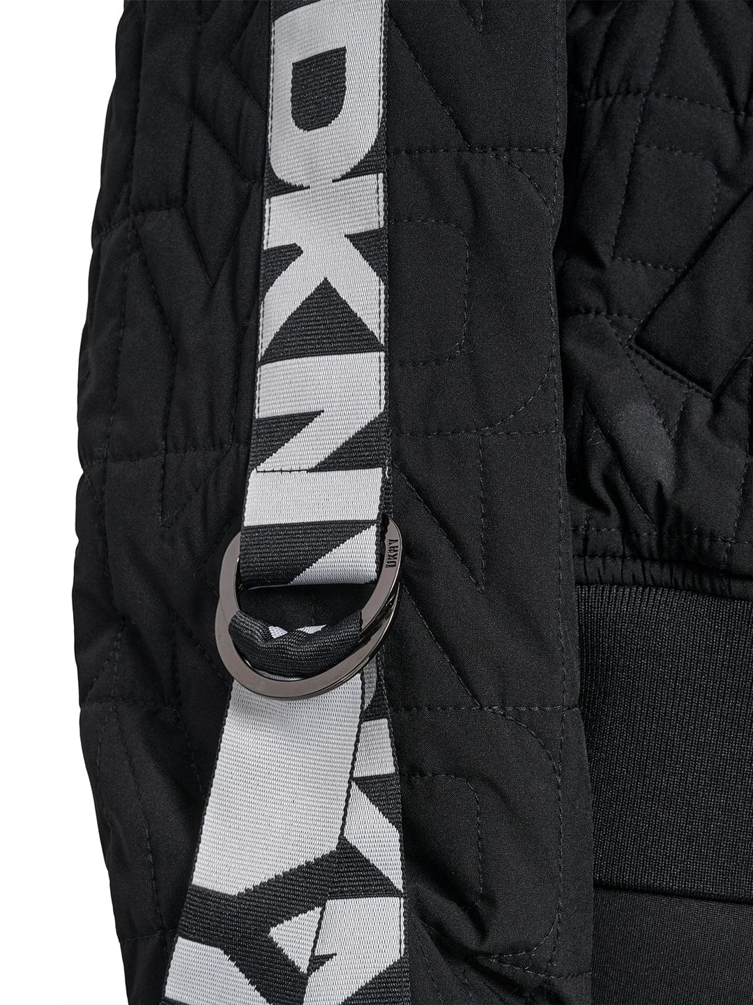 DKNY Women Black Tape Mandarin Collar Jacket