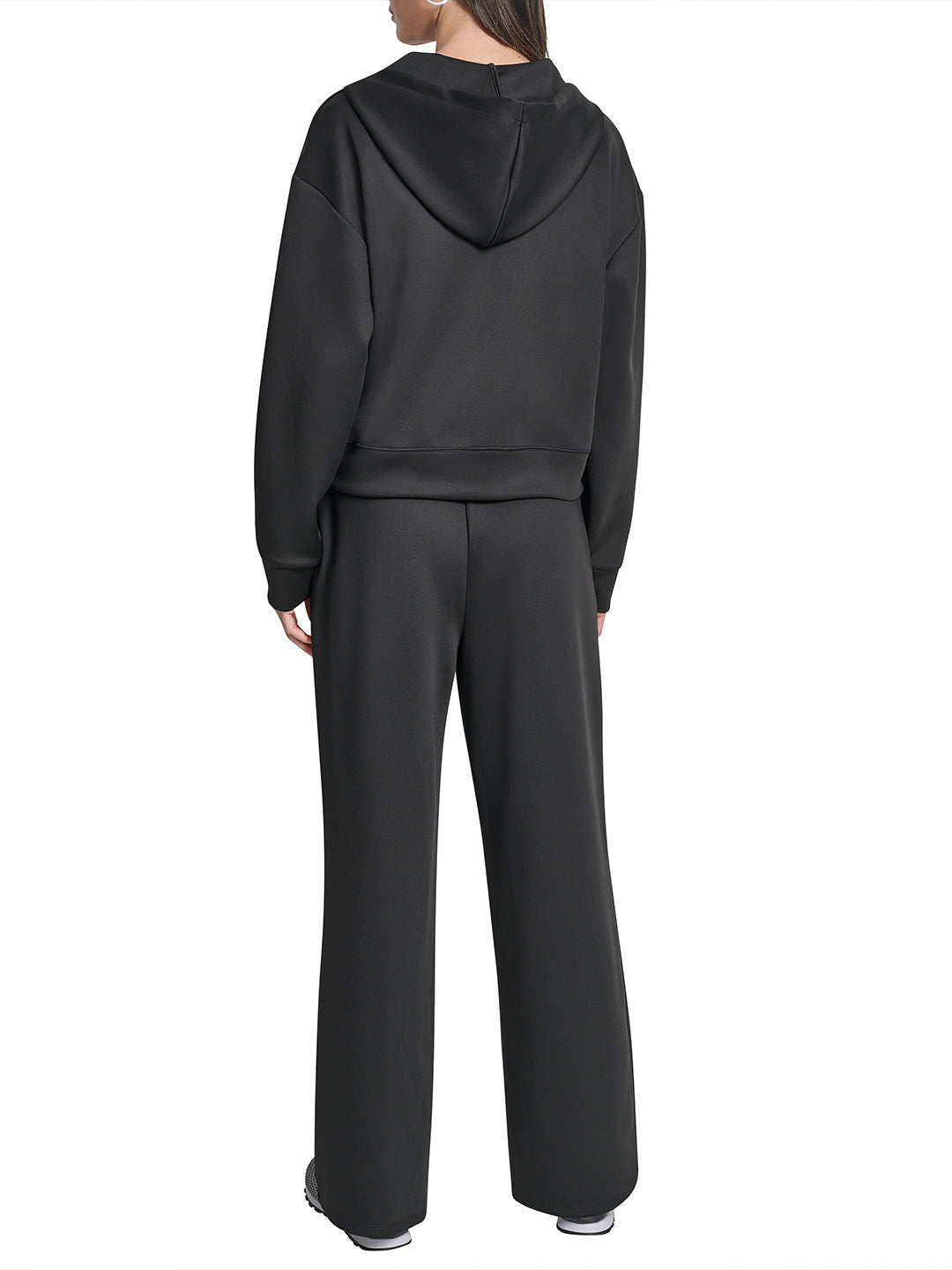 DKNY Women Black Solid Hooded Sweatshirt