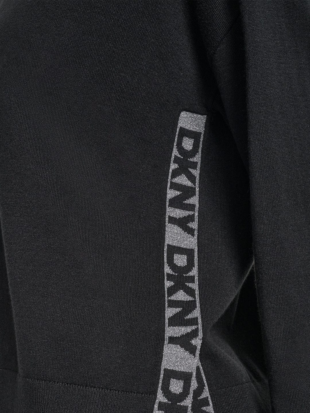 DKNY Women Black Lurex Round Neck Sweater