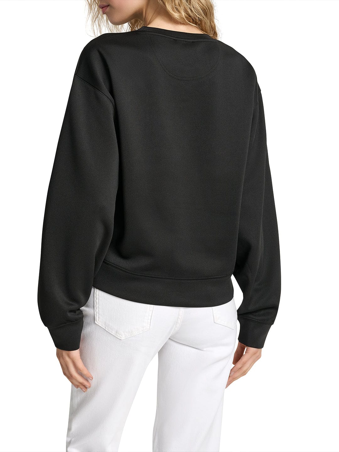 DKNY Women Black Placement Print Round Neck Sweatshirt