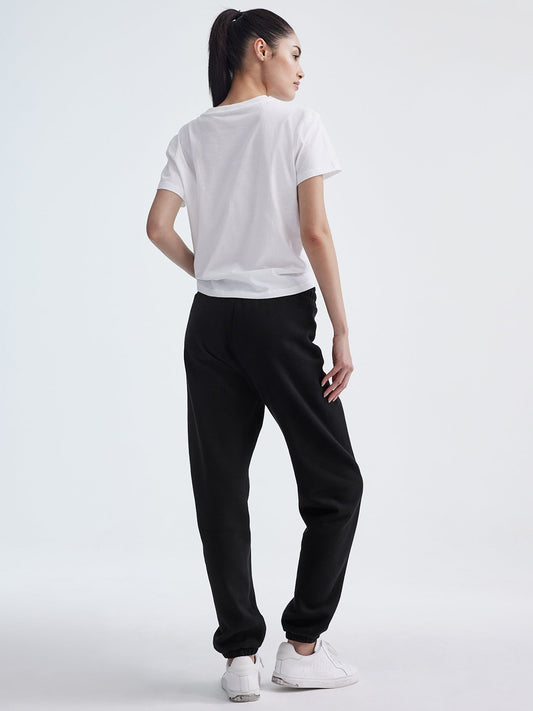 Dkny Women White Solid Round Neck Short Sleeves Top