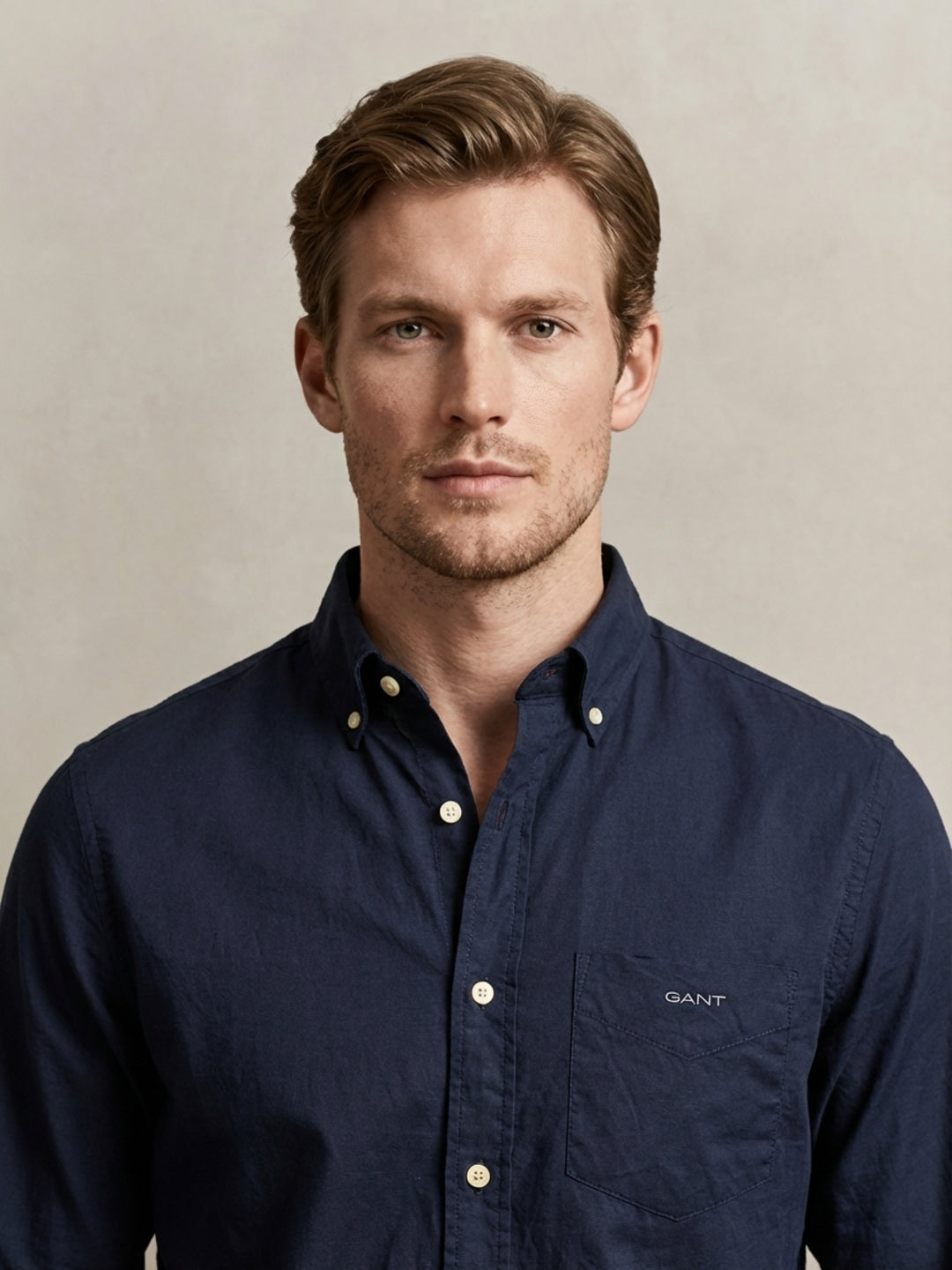 Gant Blue Cotton Solid Shirt
