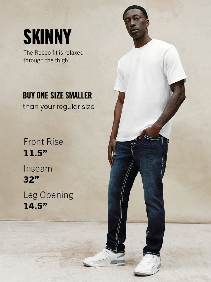 True Religion Men SUPER T Rocco Slim Fit Light Wash Jeans