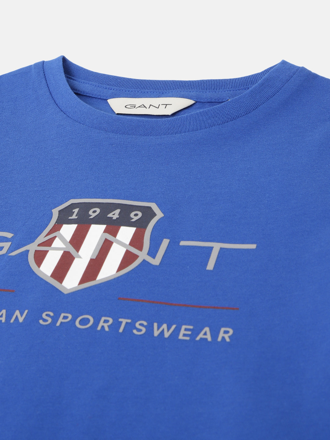 Gant Kids Blue Solid Round Neck Short Sleeves T-Shirt