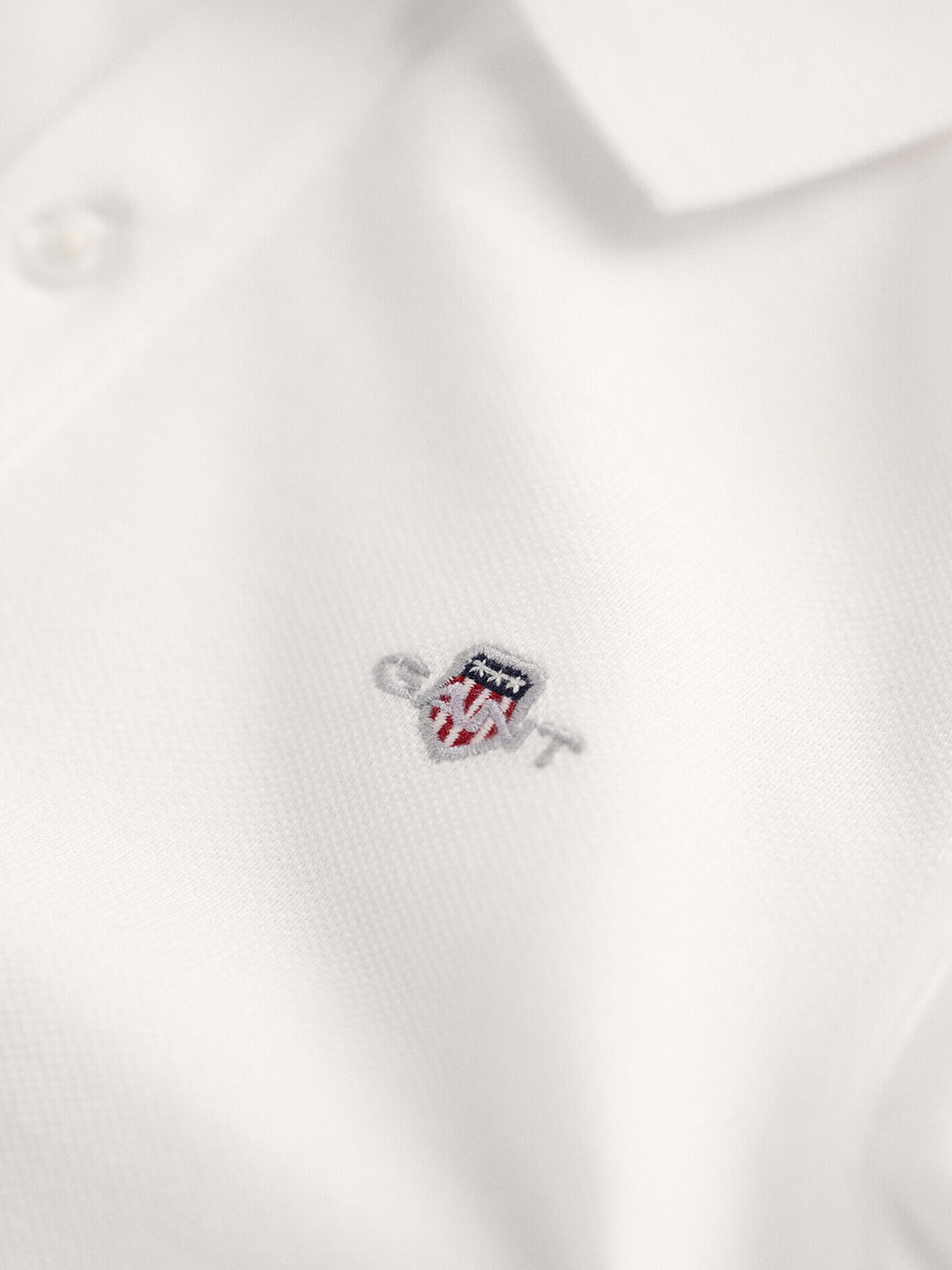 Gant Unisex White Solid Collared Short Sleeves Polo Tshirt