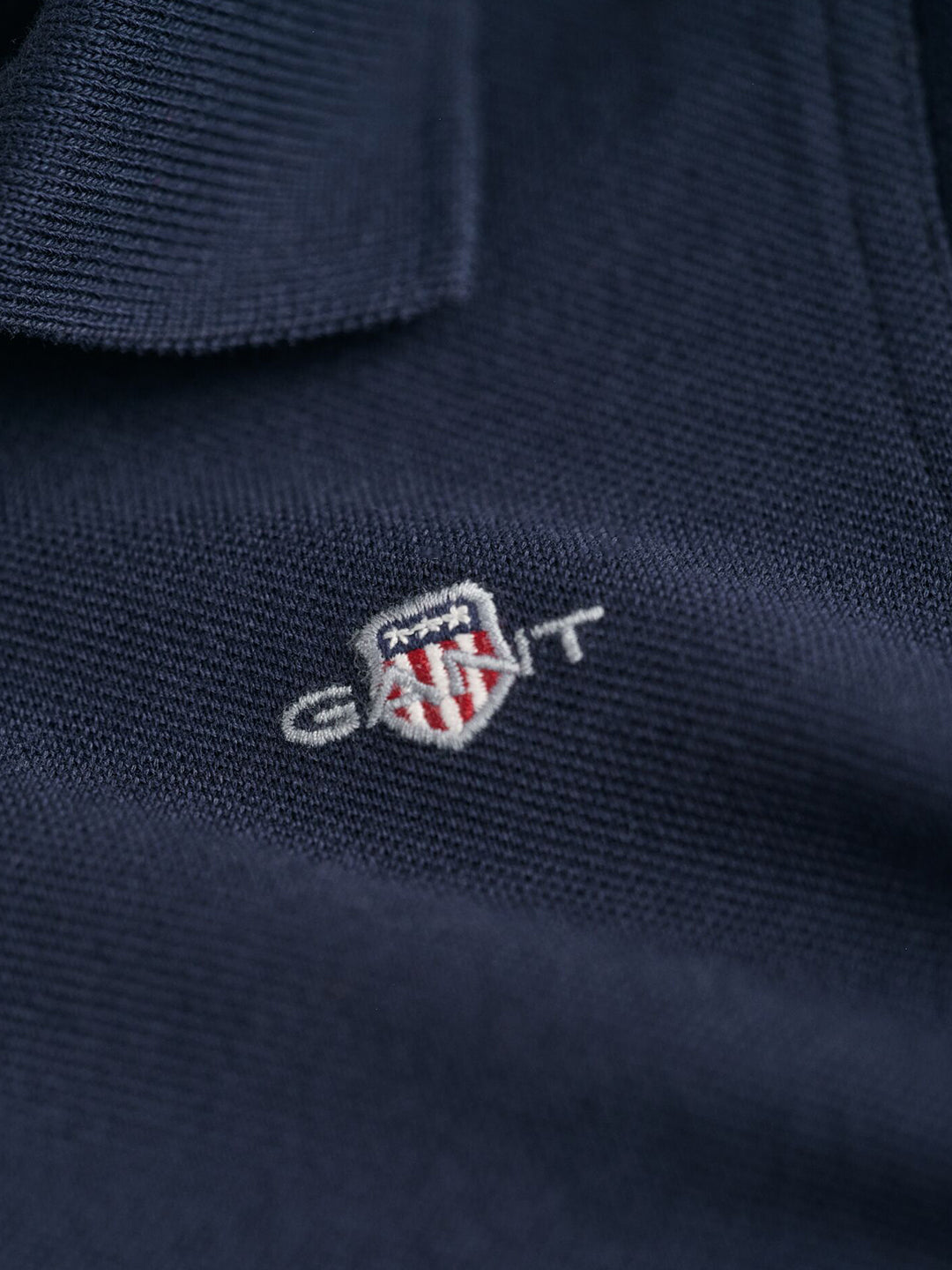 Gant Boys Blue Solid Collared Short Sleeves Polo Tshirt