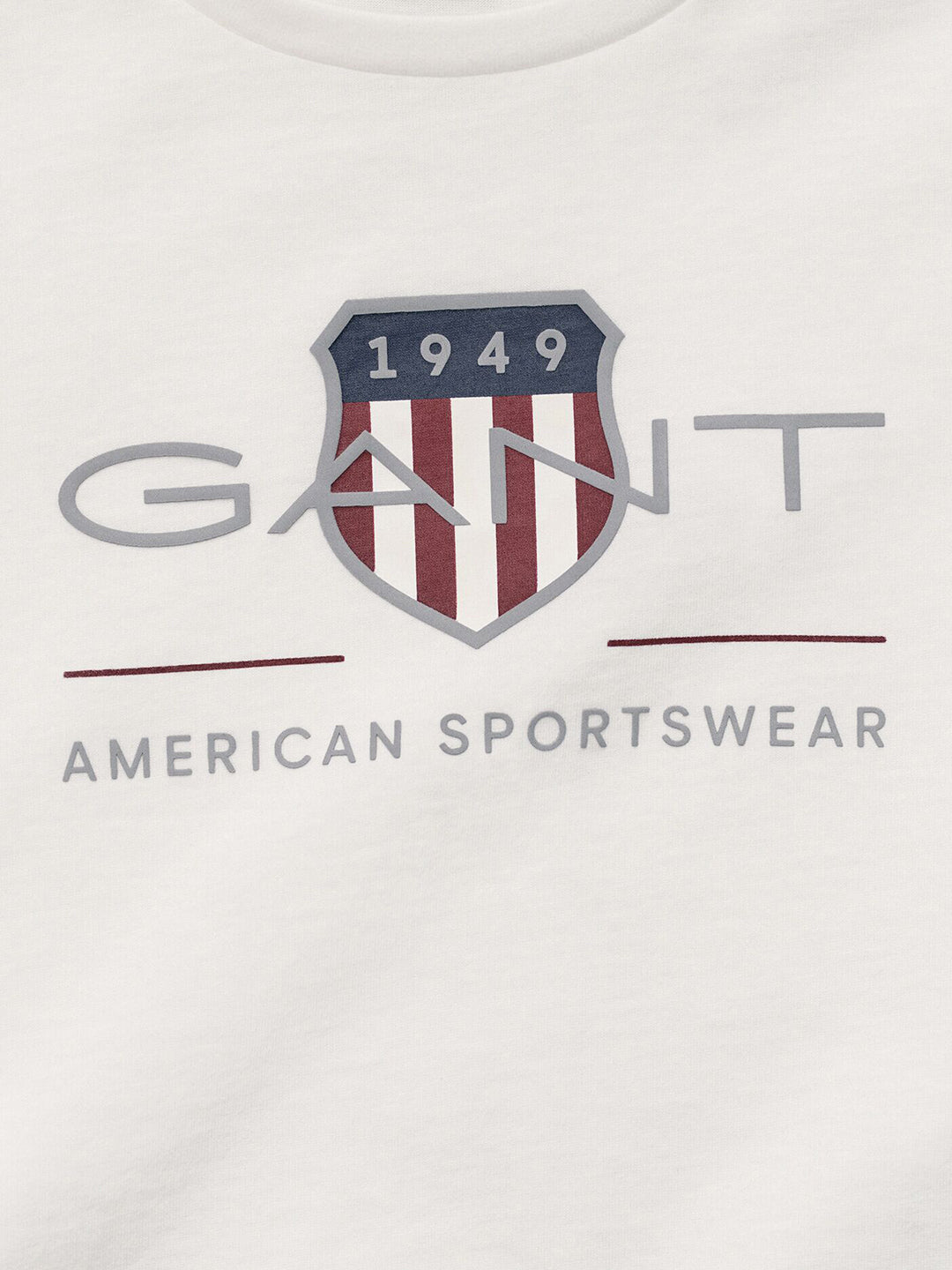 Gant Boys White Printed Round Neck Short Sleeves T-Shirt