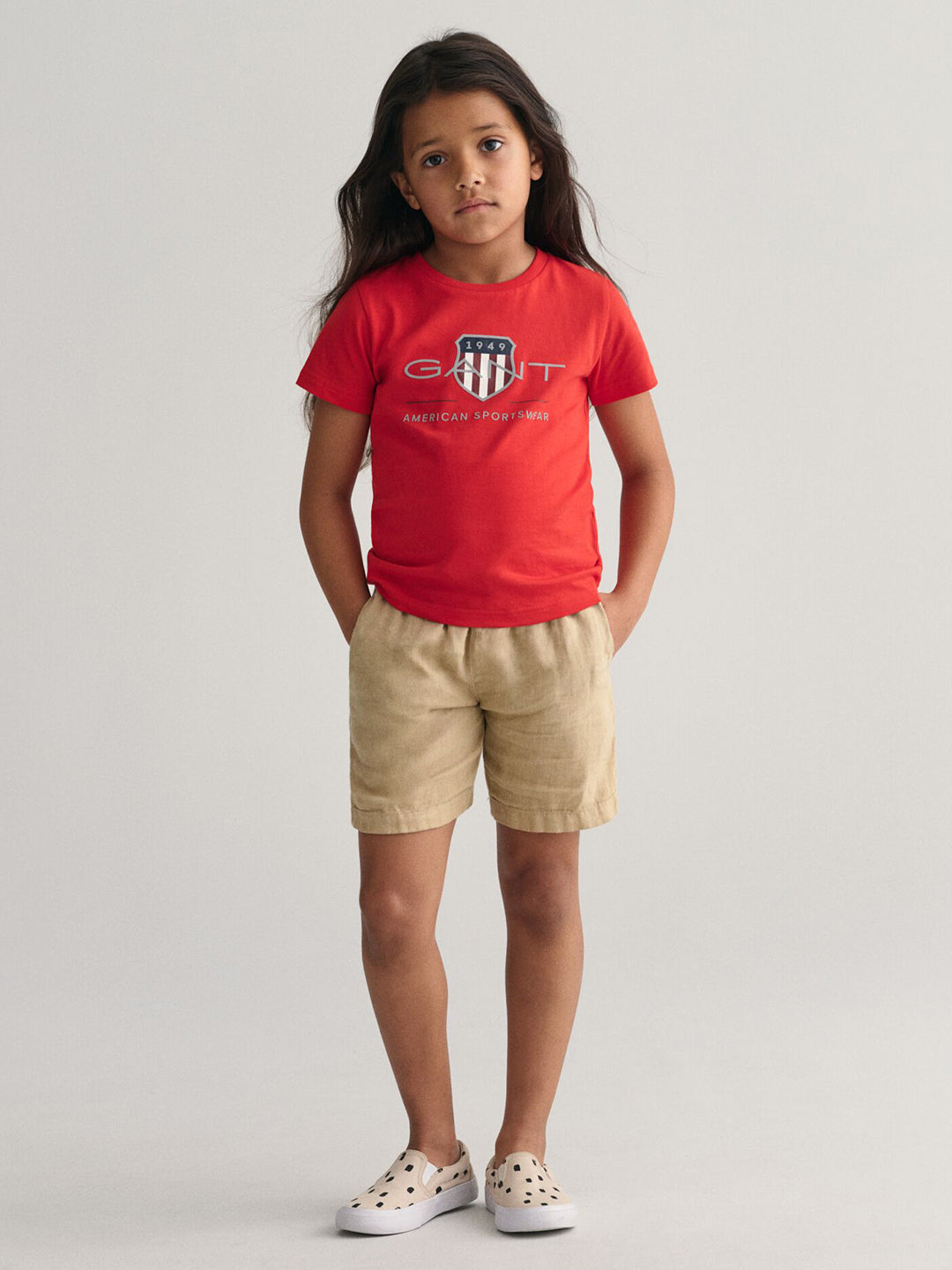 Gant Unisex Red Printed Round Neck Short Sleeves T-Shirt