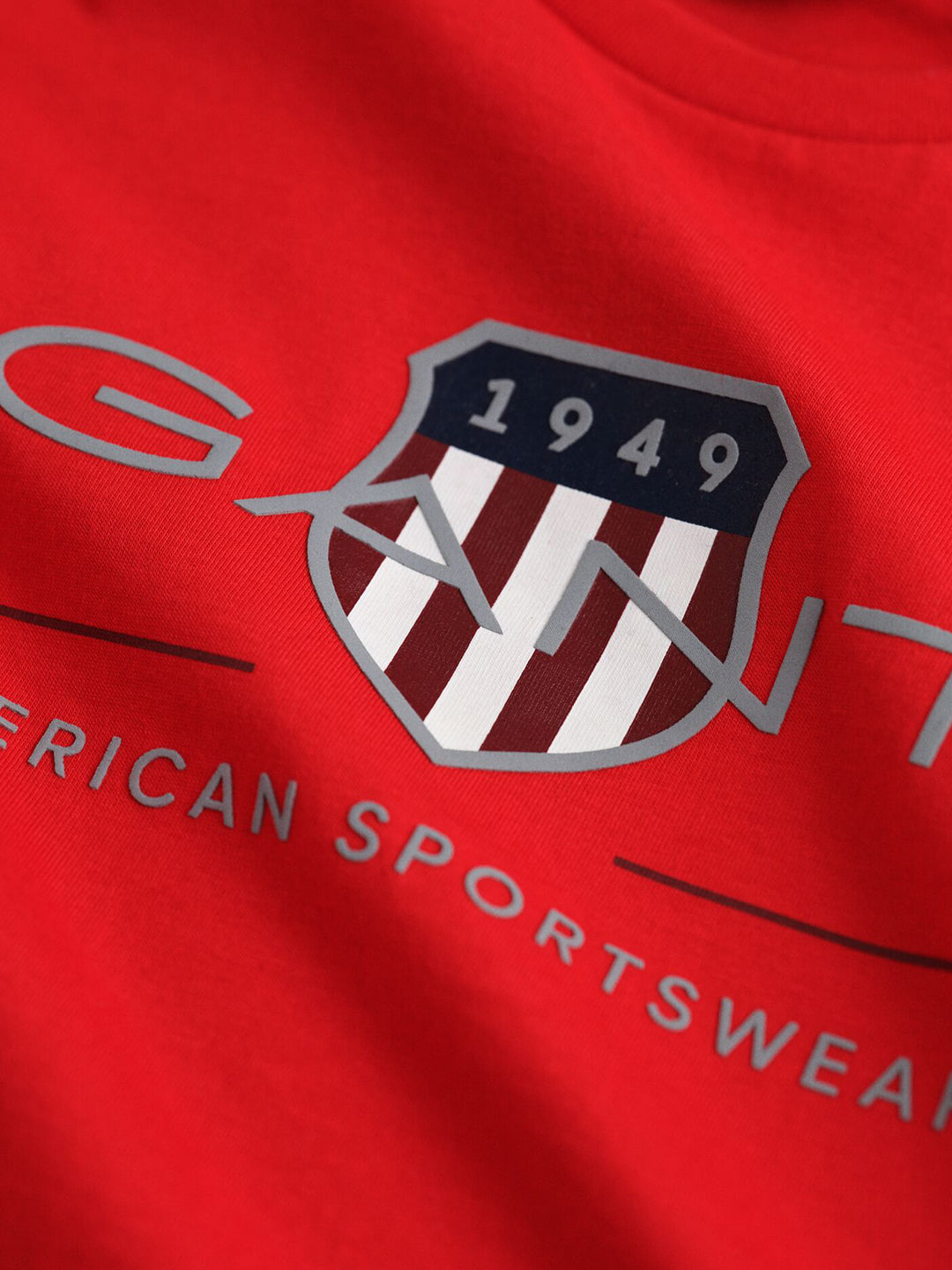 Gant Unisex Red Printed Round Neck Short Sleeves T-Shirt