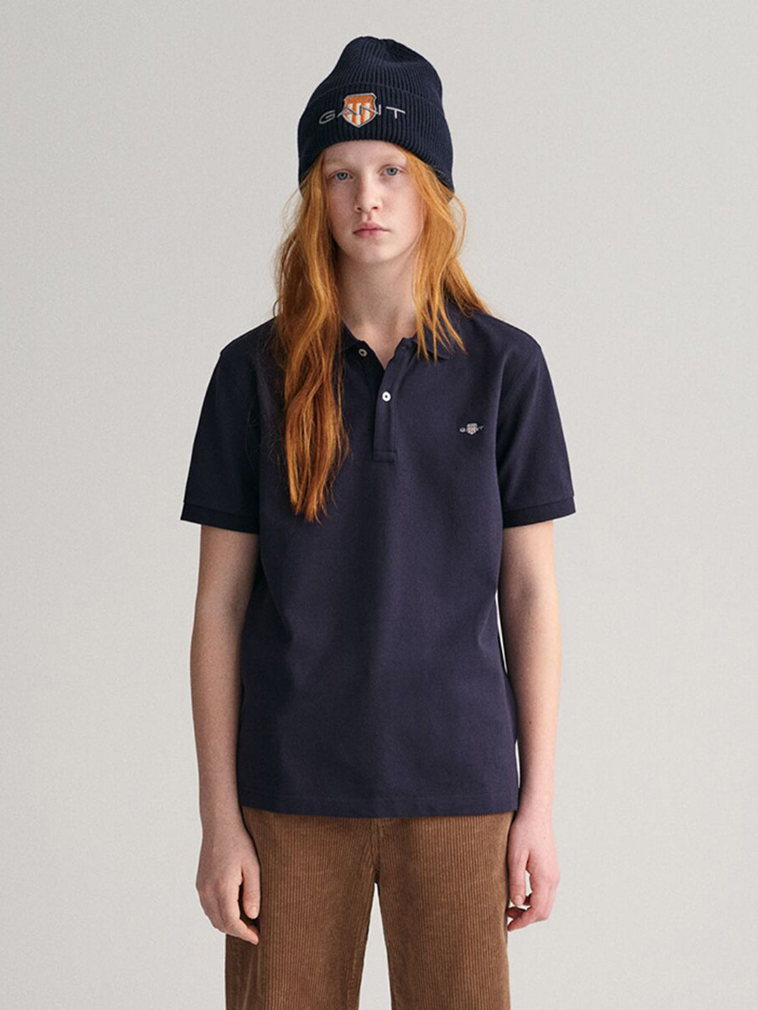 Gant Unisex Blue Solid Collared Short Sleeves Polo Tshirt