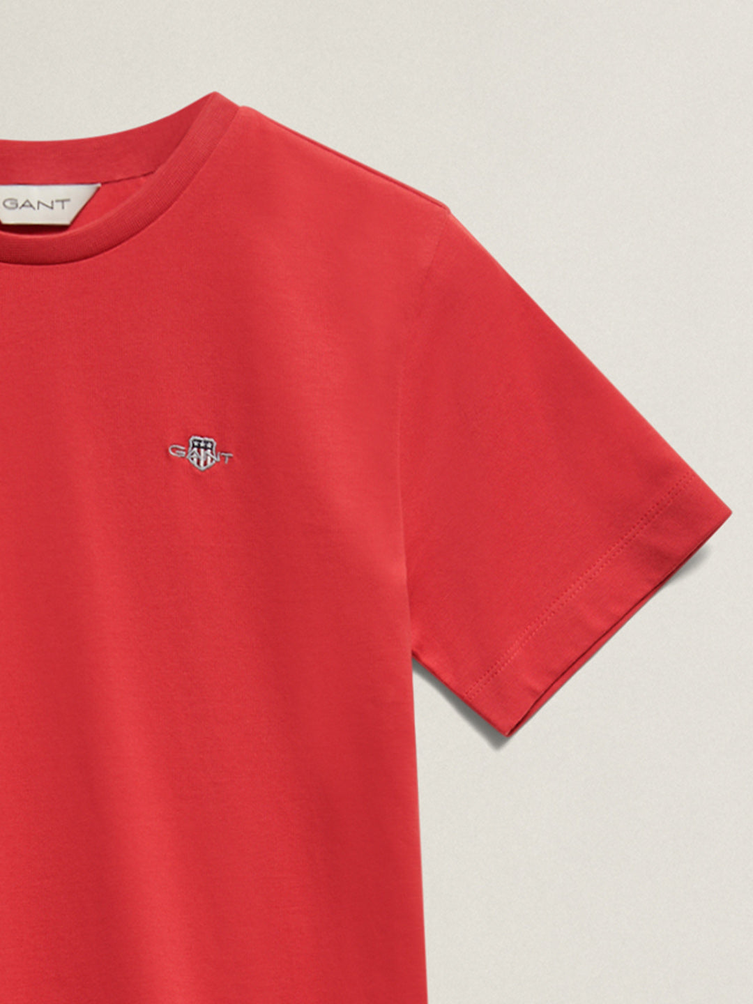 Gant Boys Red Solid Regular Fit T-Shirt