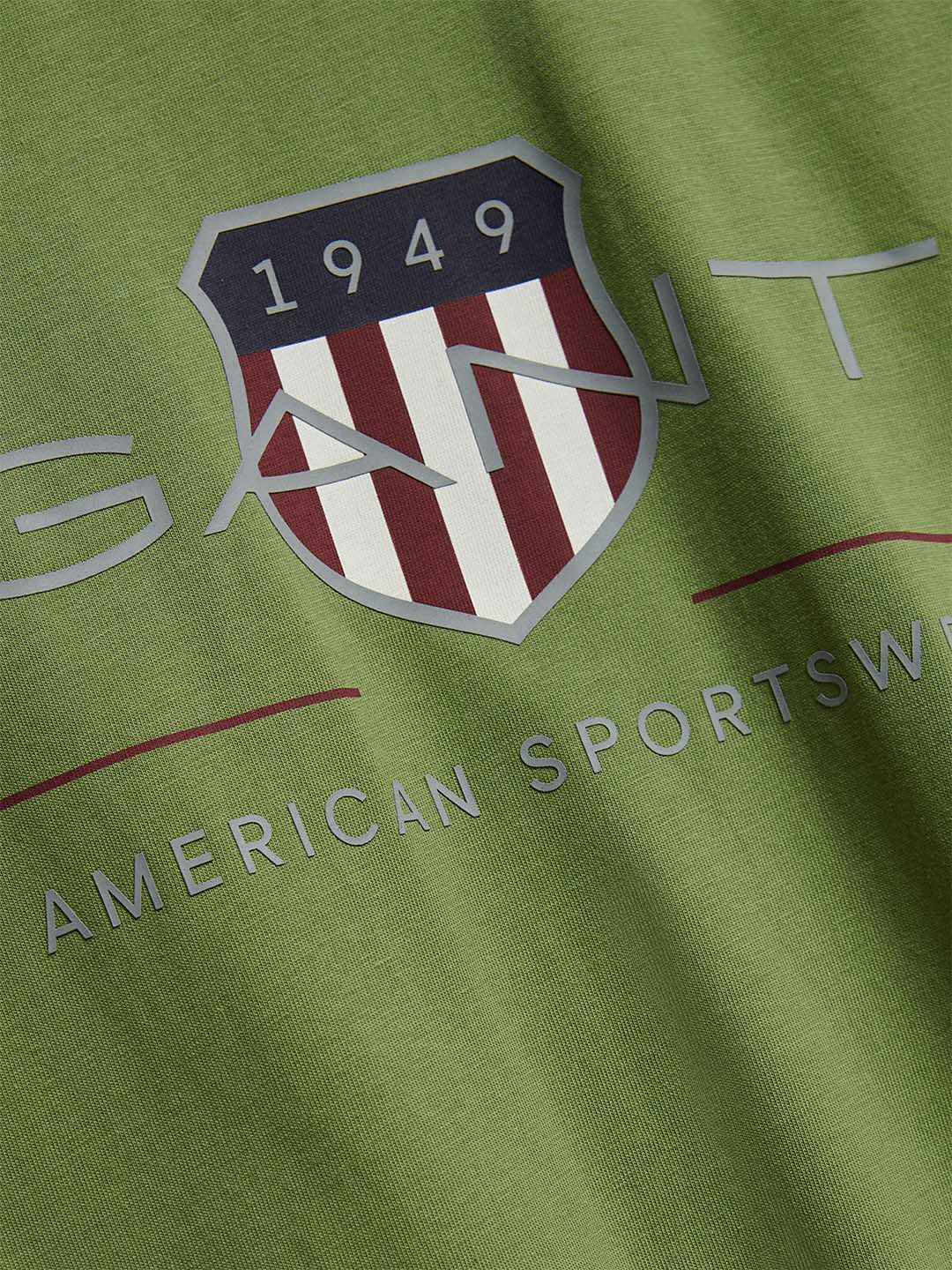 Gant Boys Green Printed Round Neck T-Shirt