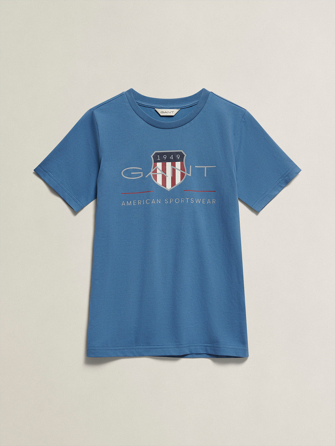 Gant Boys Navy Blue Printed Round Neck T-Shirt