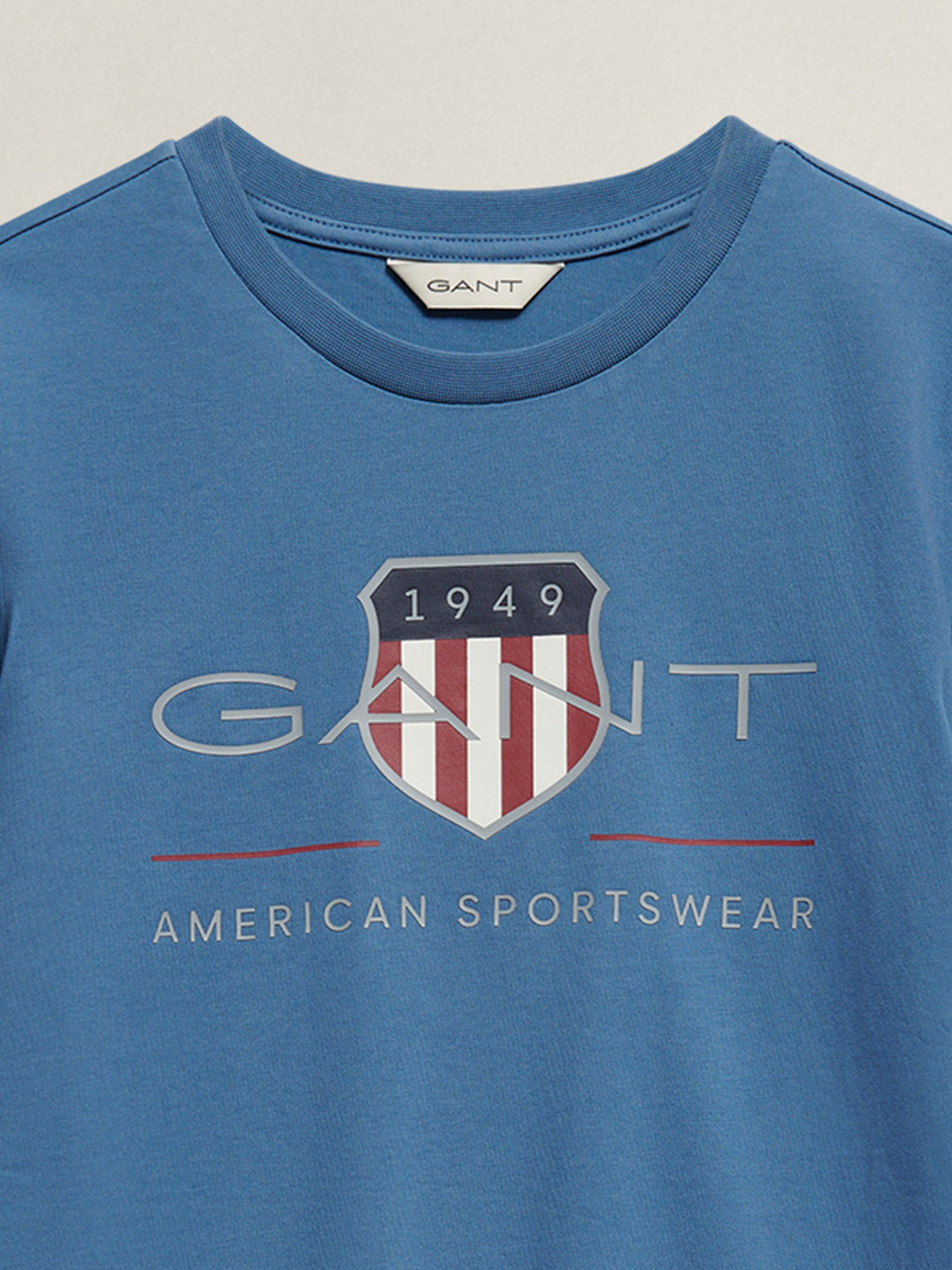 Gant Boys Navy Blue Printed Round Neck T-Shirt