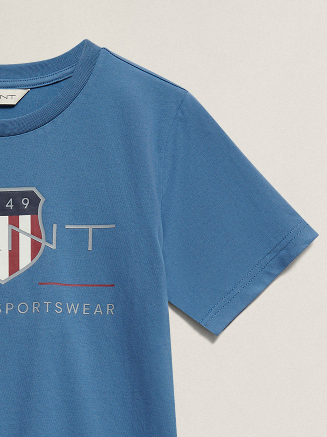 Gant Boys Navy Blue Printed Round Neck T-Shirt