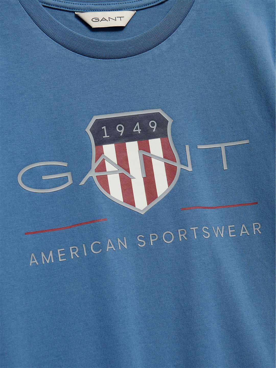 Gant Boys Navy Blue Printed Round Neck T-Shirt