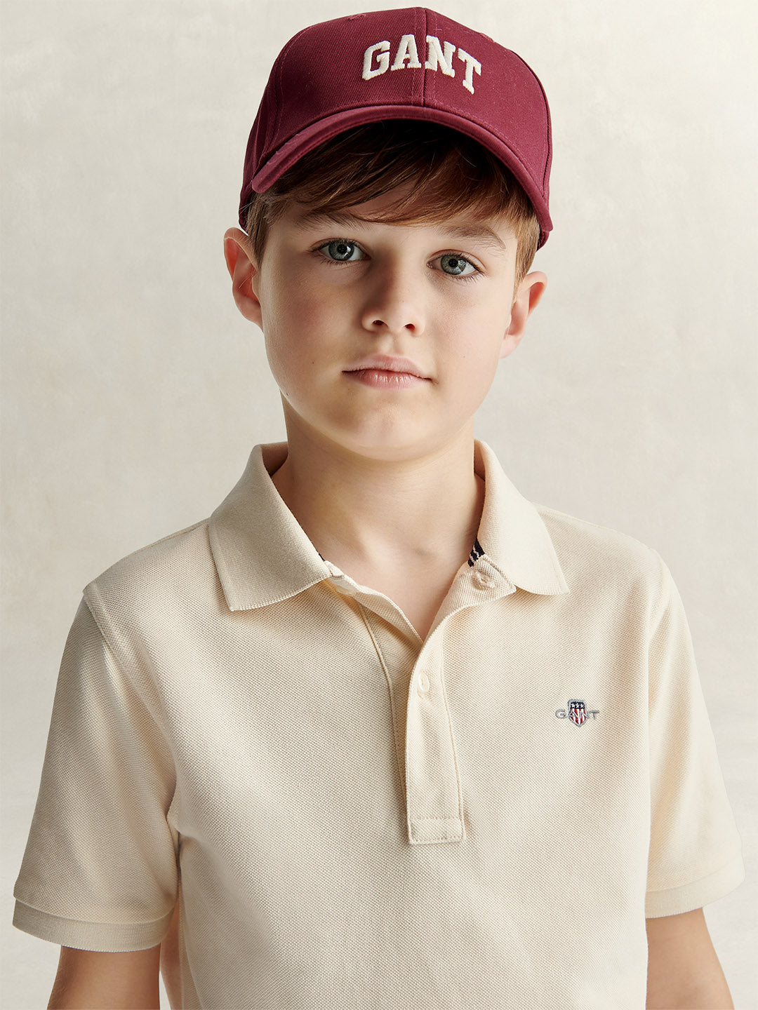 Gant Boys Cream Polo T-Shirt