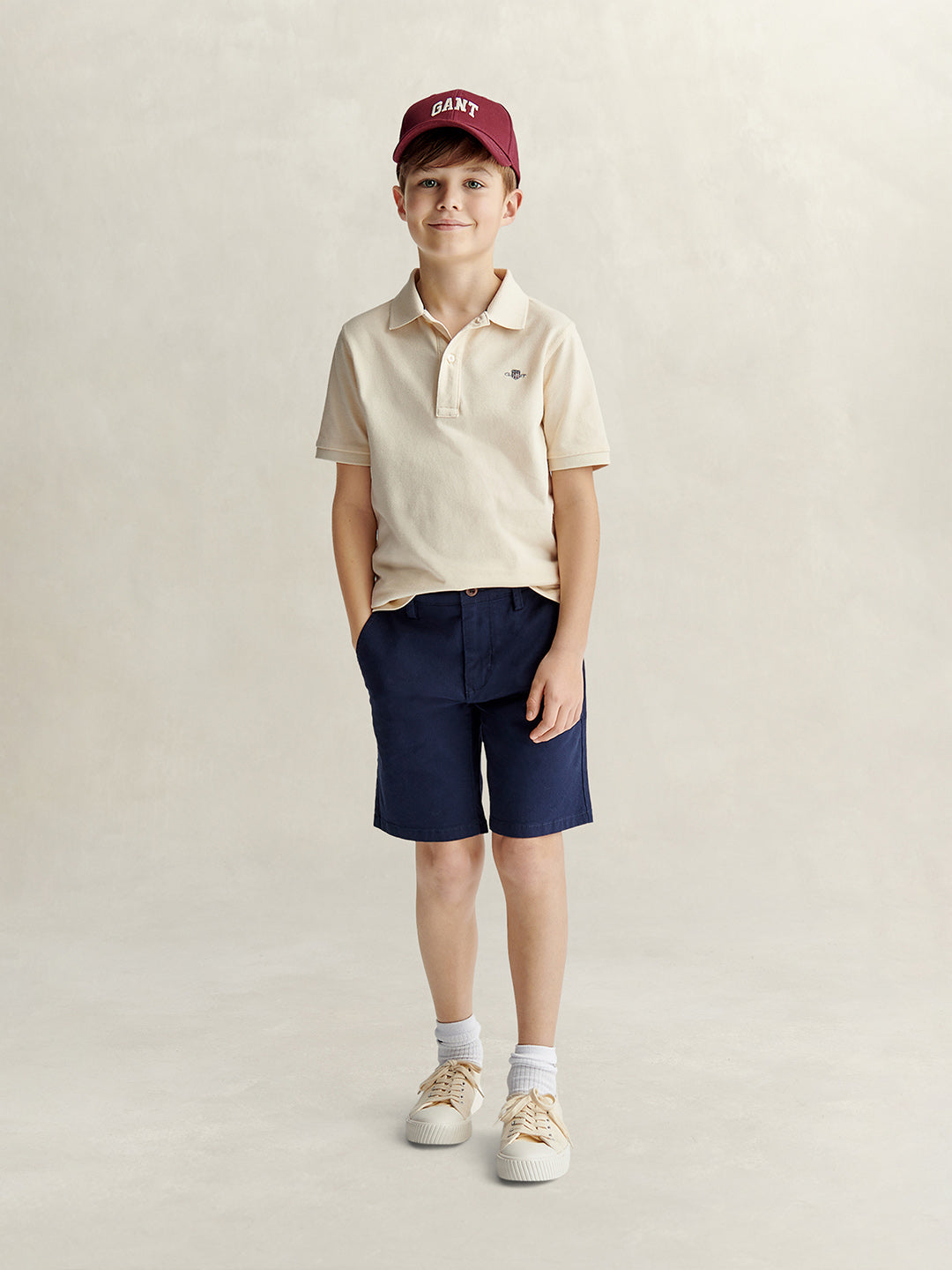 Gant Boys Cream Polo T-Shirt