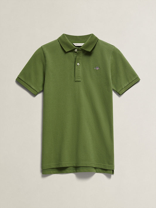 Gant Boys Dark Green Polo T-Shirt