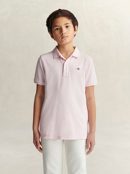 Gant Boys Pink Polo T-Shirt
