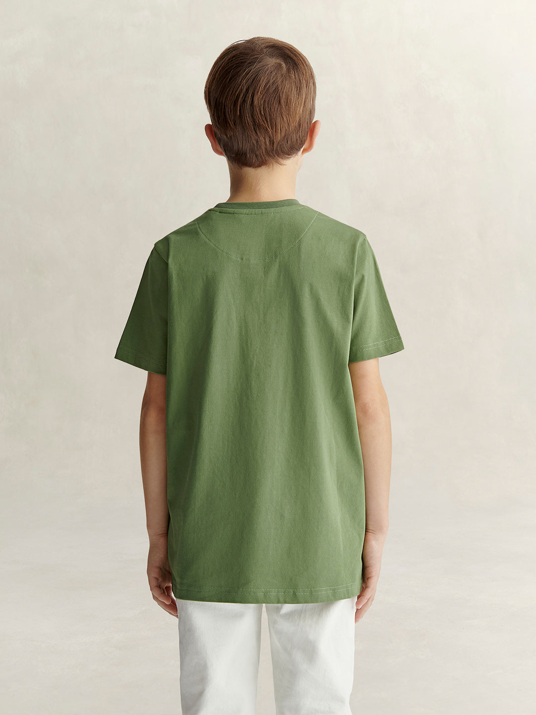 Gant Boys Green Printed Round Neck T-Shirt