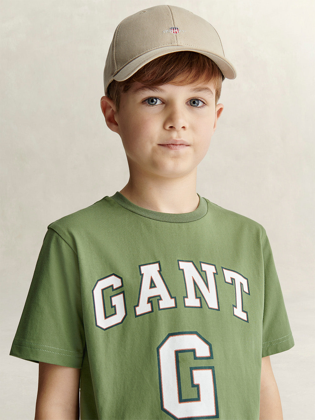 Gant Boys Green Printed Round Neck T-Shirt
