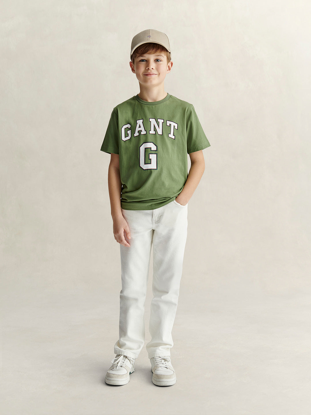 Gant Boys Green Printed Round Neck T-Shirt