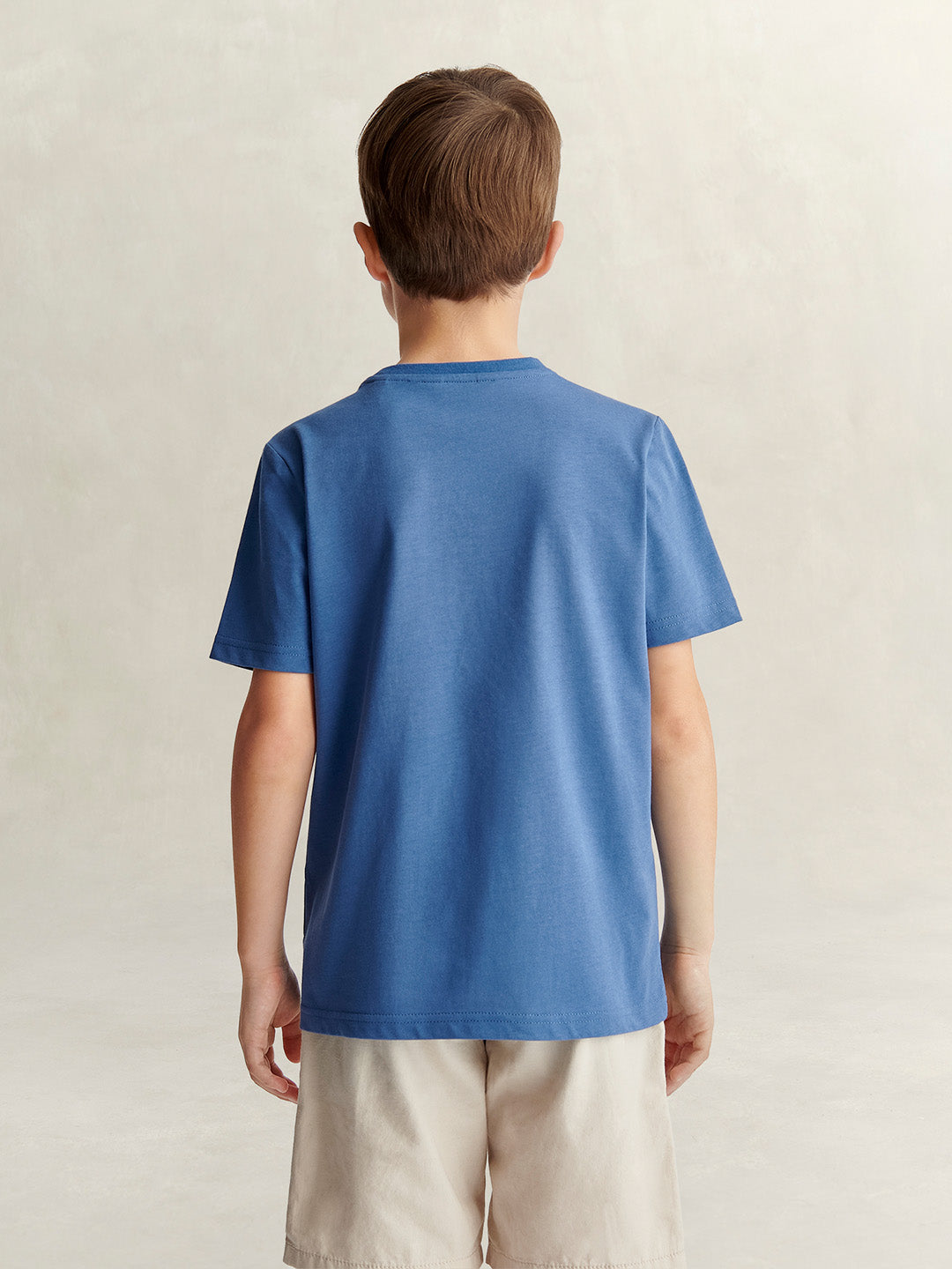 Gant Boys Blue Printed Relaxed Fit Round Neck T-Shirt
