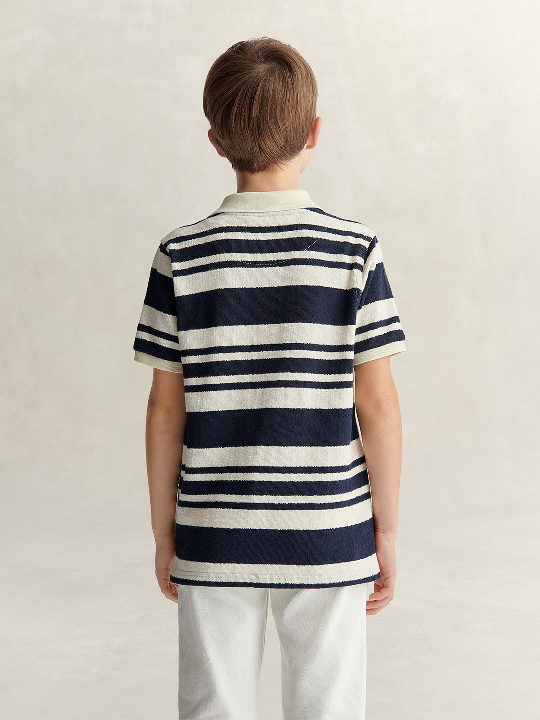 Gant Boys Blue Striped Polo T-Shirt
