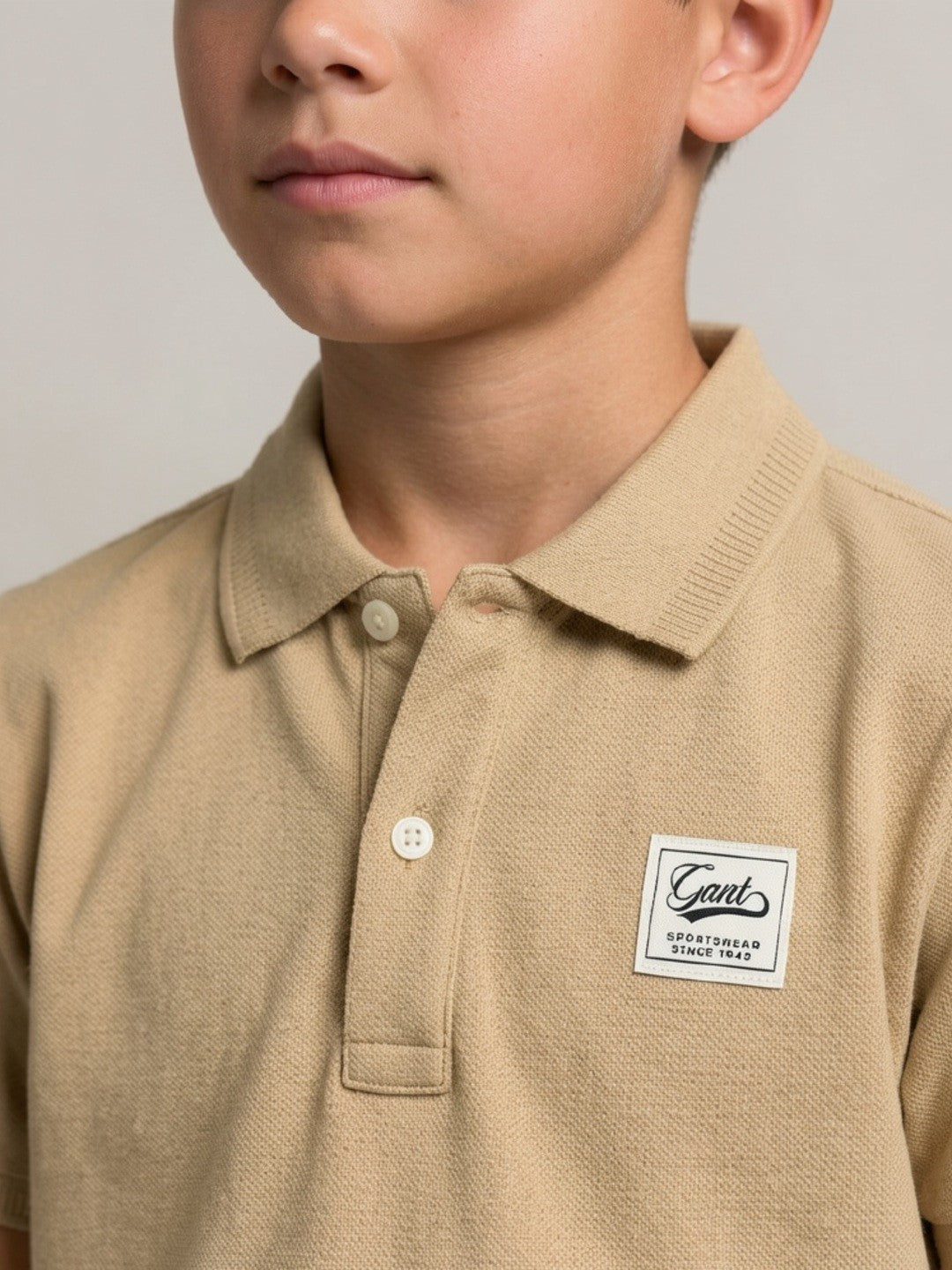 Gant Beige Cotton Boys Polo T shirt