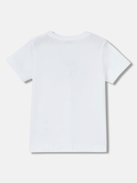 Gant Kids White Printed Round Neck Short Sleeves T-Shirt