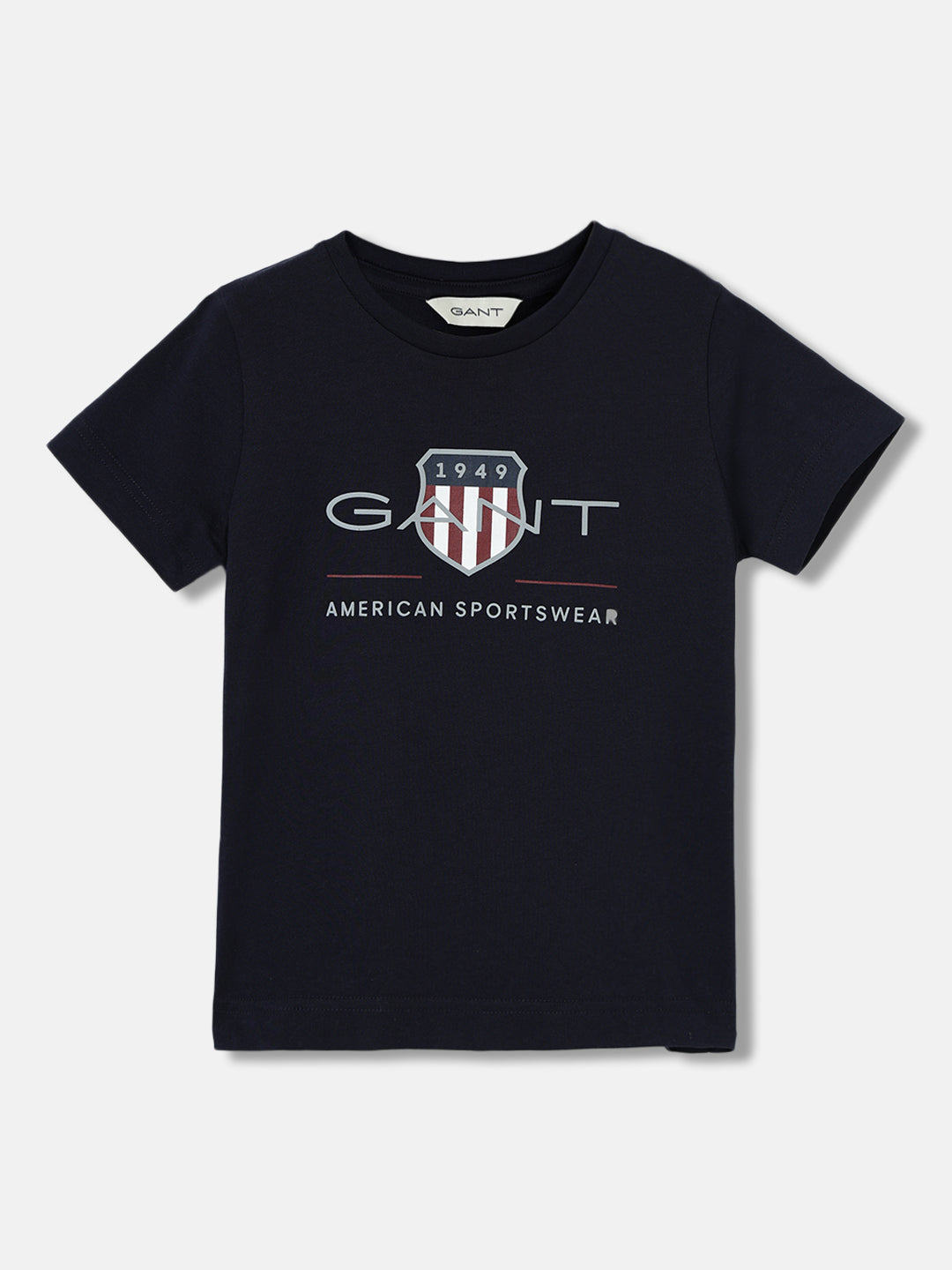 Gant Kids White Printed Round Neck Short Sleeves T-Shirt