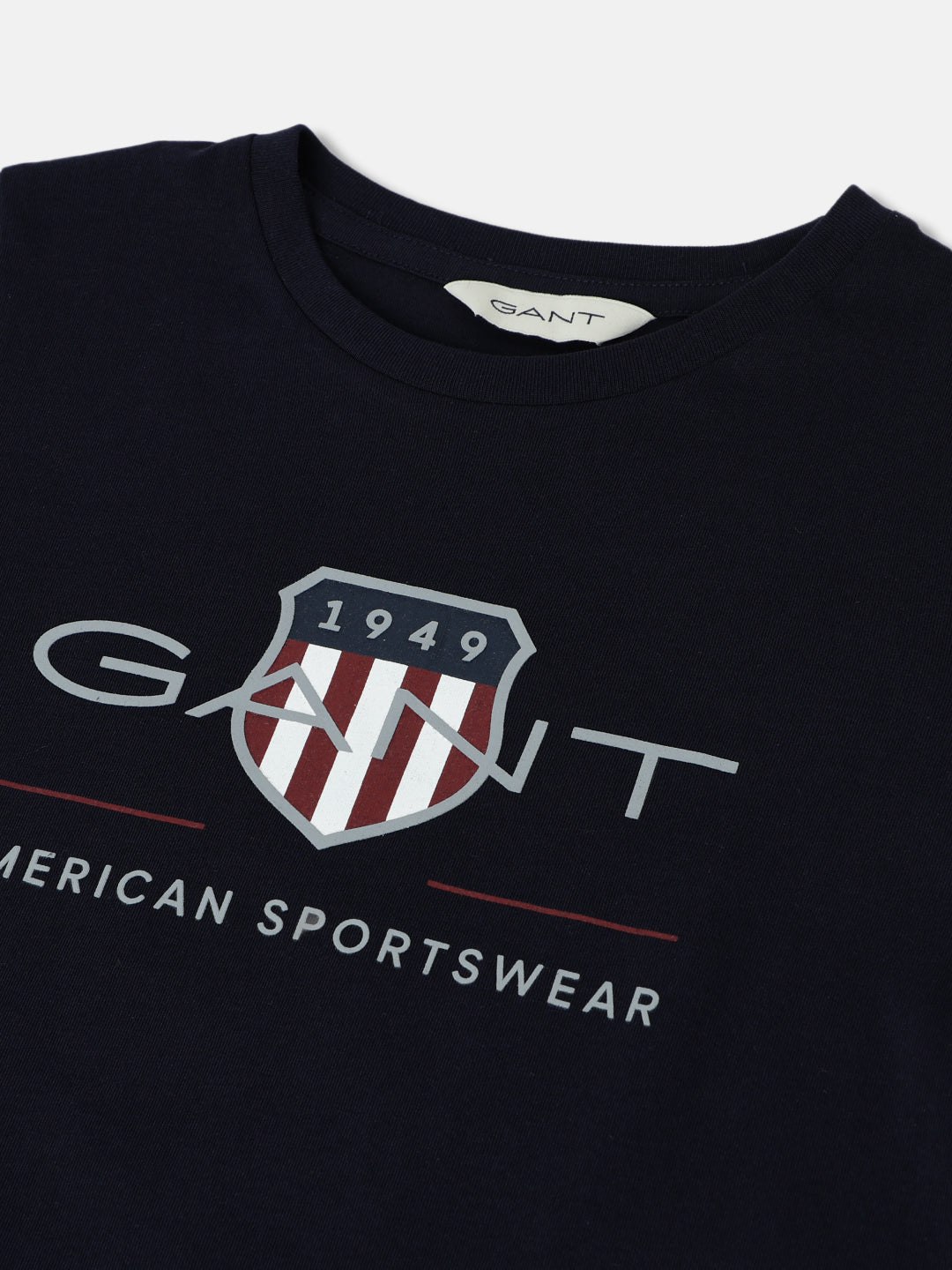 Gant Kids White Printed Round Neck Short Sleeves T-Shirt