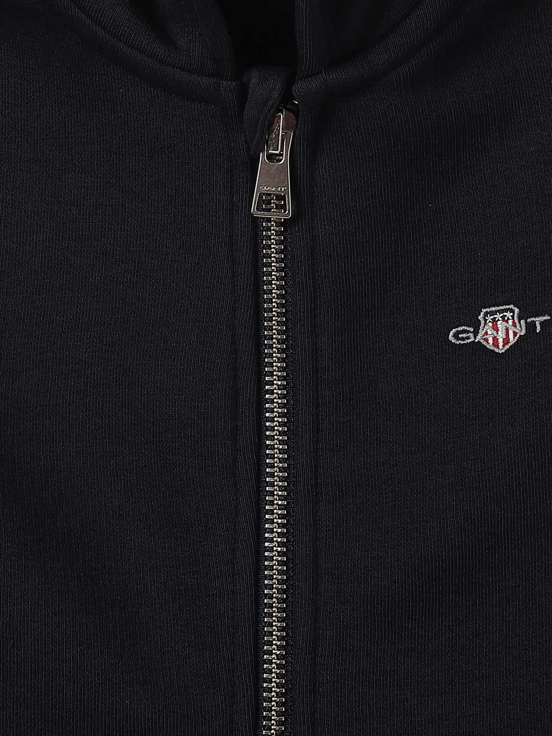 Gant Kids Blue Solid Hooded Full Sleeves Front-open Sweatshirt