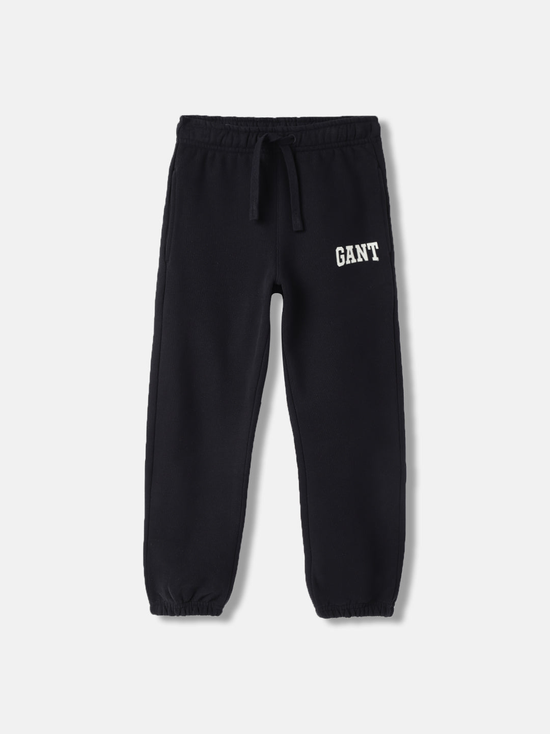 Gant Boys Blue Solid Mid-Rise Relaxed Fit Joggers Style Track Pants