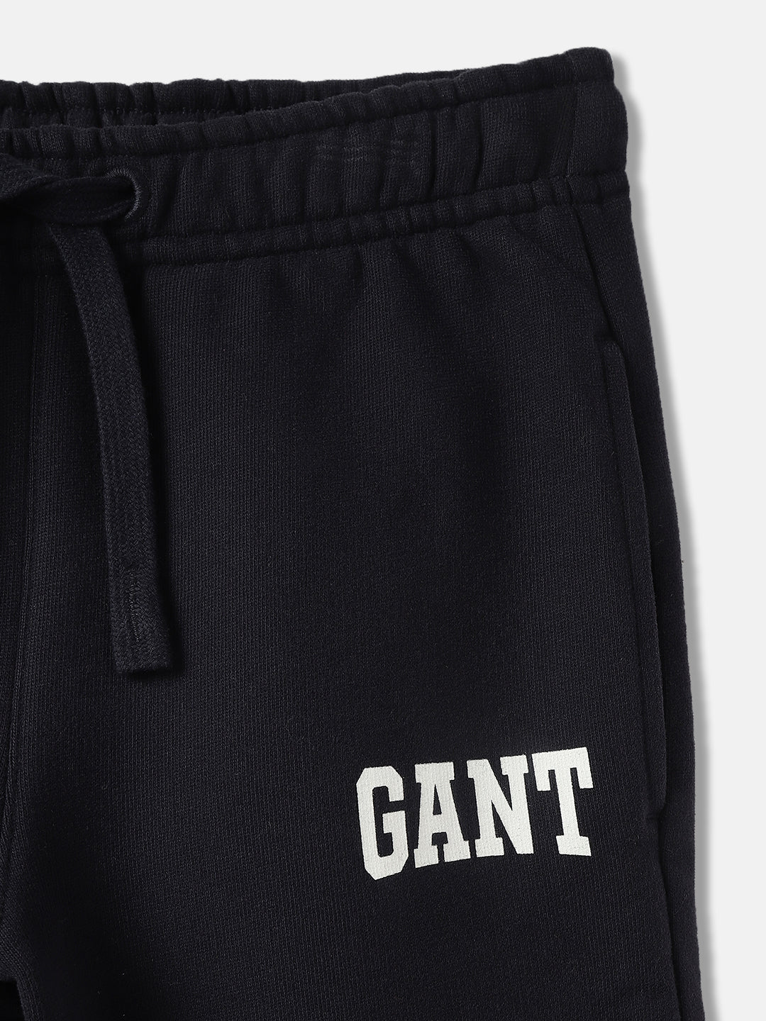 Gant Boys Blue Solid Mid-Rise Relaxed Fit Joggers Style Track Pants