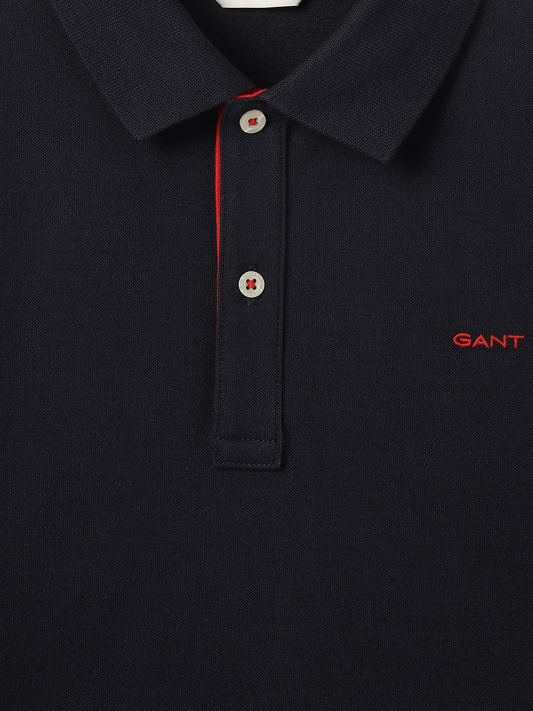 Gant Boys Navy Solid Polo Collar Short Sleeves T-Shirt