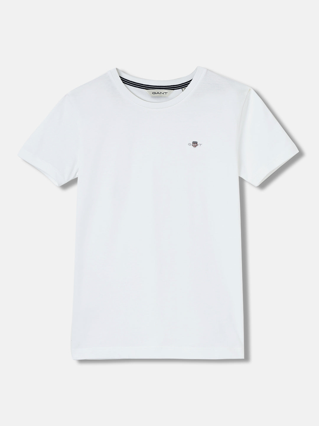 Gant Kids White Solid Round Neck Short Sleeves T-Shirt