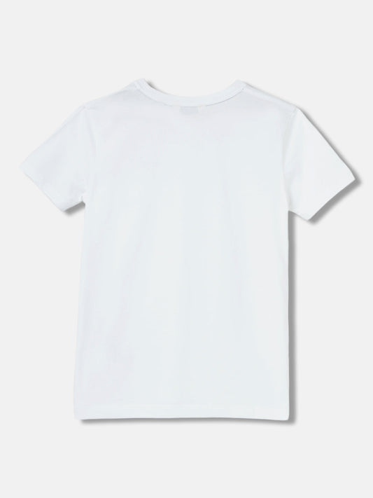 Gant Kids White Solid Round Neck Short Sleeves T-Shirt