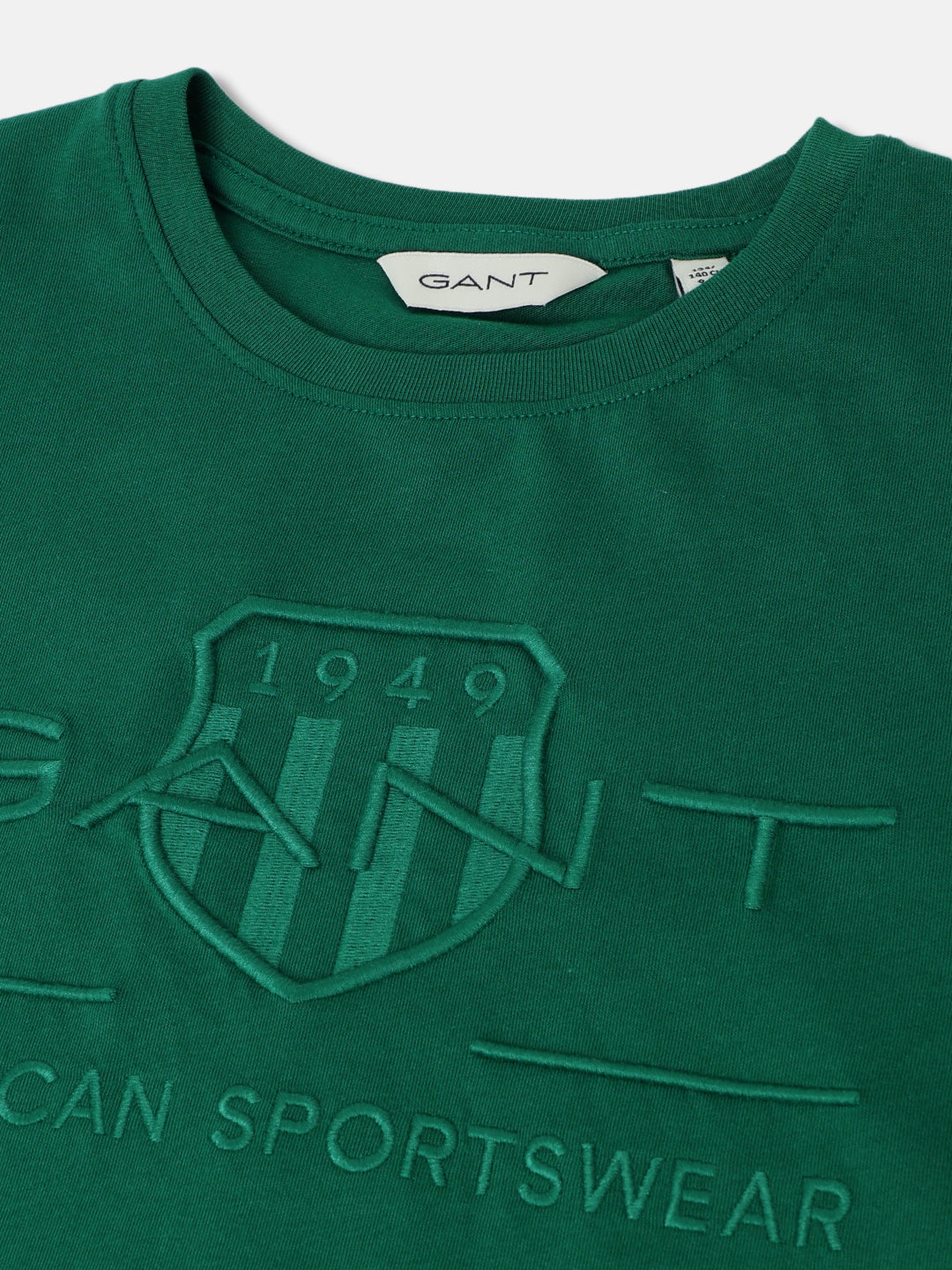 Gant Kids Green Embroidered Round Neck Short Sleeves T-Shirt