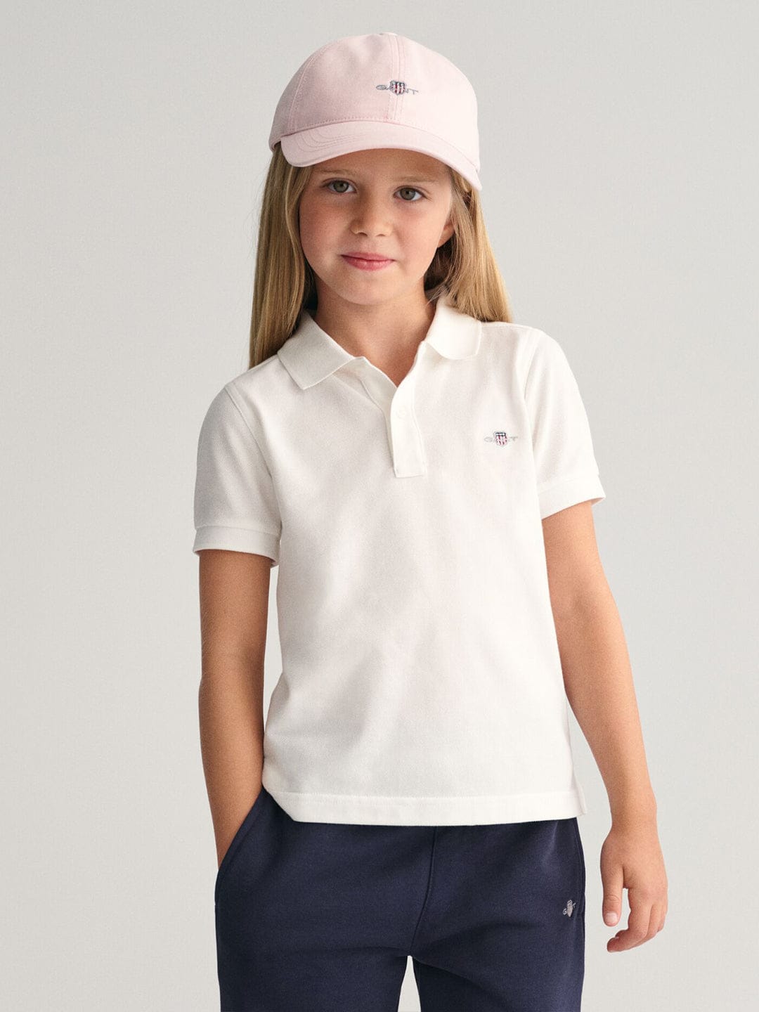 Gant Kids White Solid Polo Tshirt