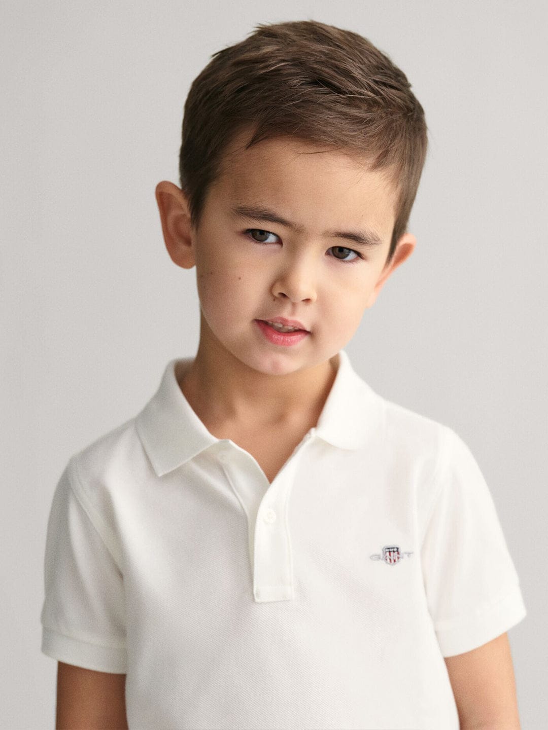 Gant Kids White Solid Polo Tshirt