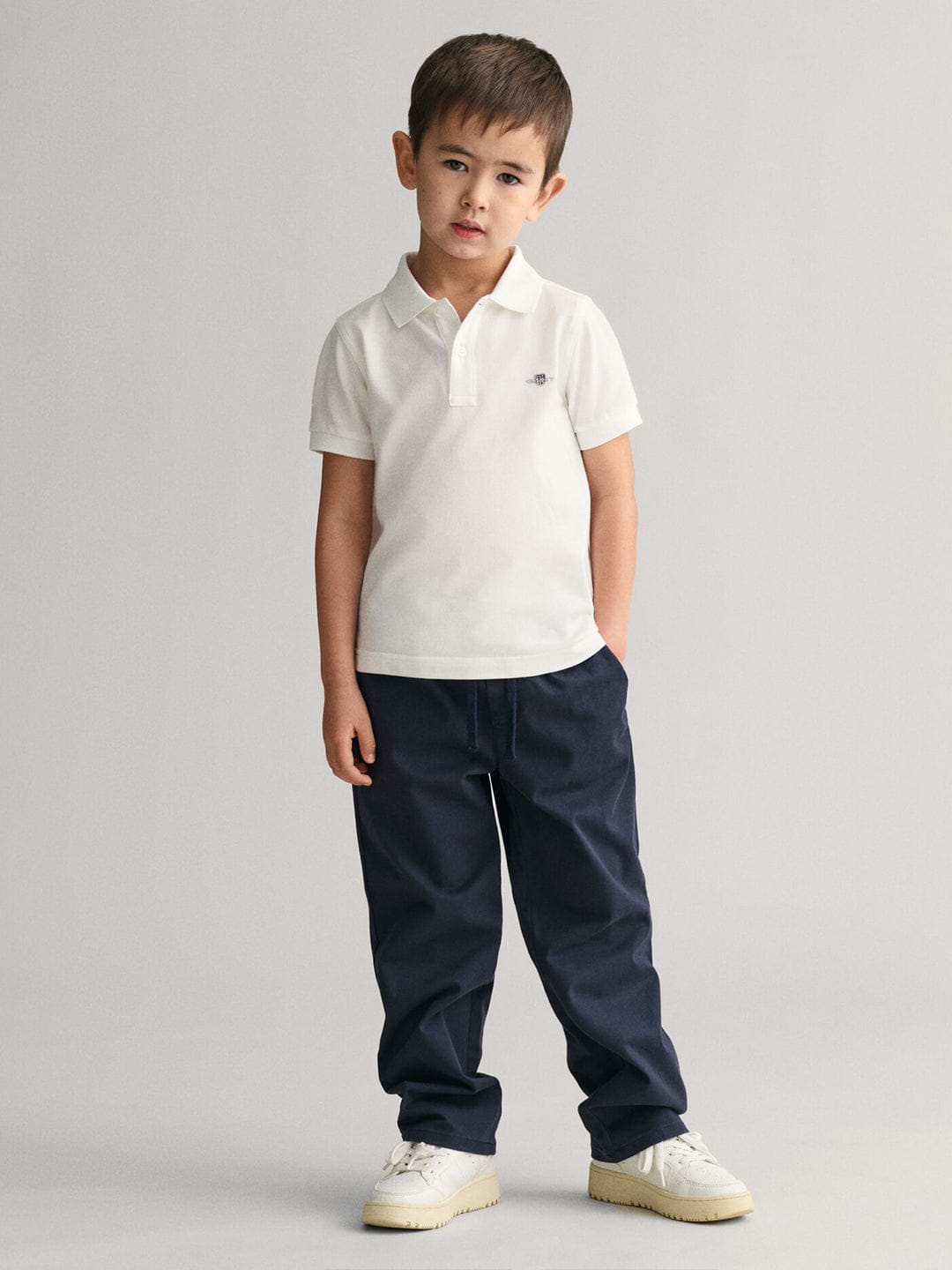 Gant Kids White Solid Polo Tshirt