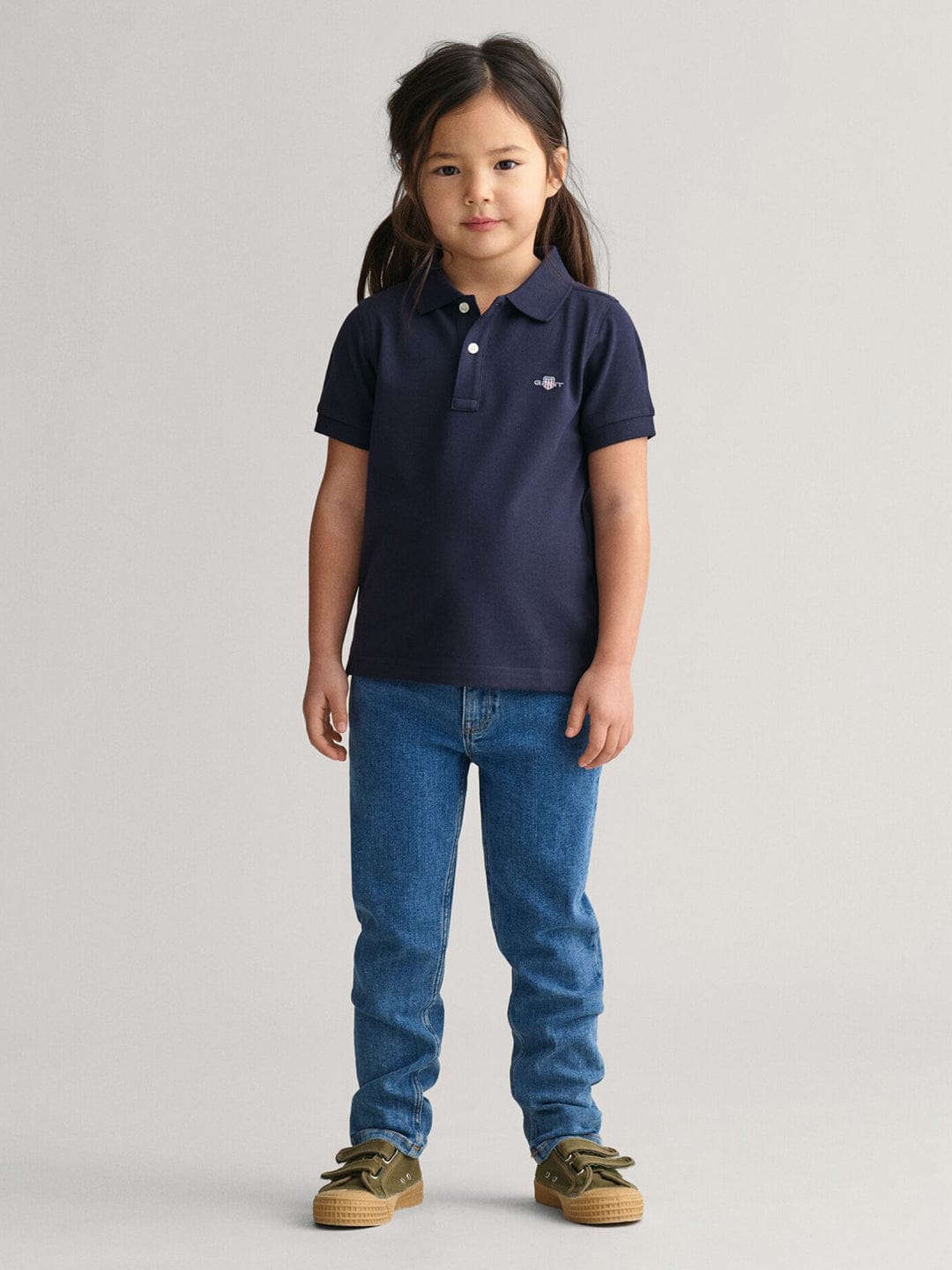 Gant Kids Blue Solid Polo Tshirt