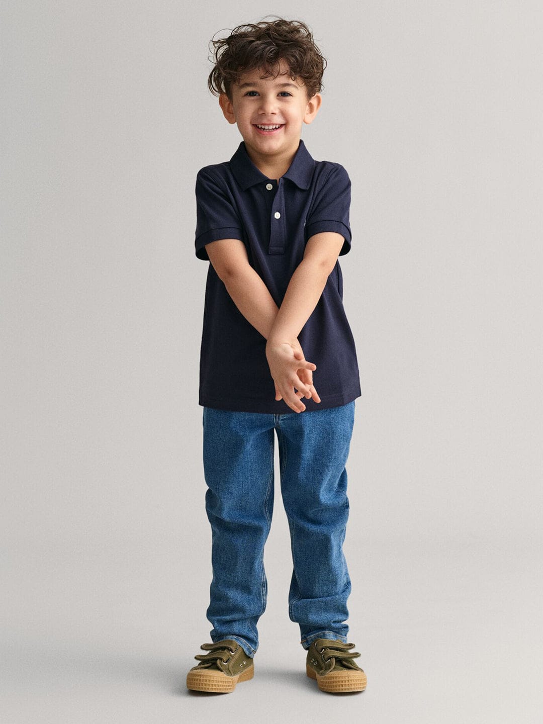 Gant Kids Blue Solid Polo Tshirt