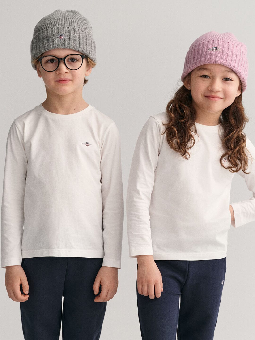 Gant Kids White Solid Round Neck Tshirt