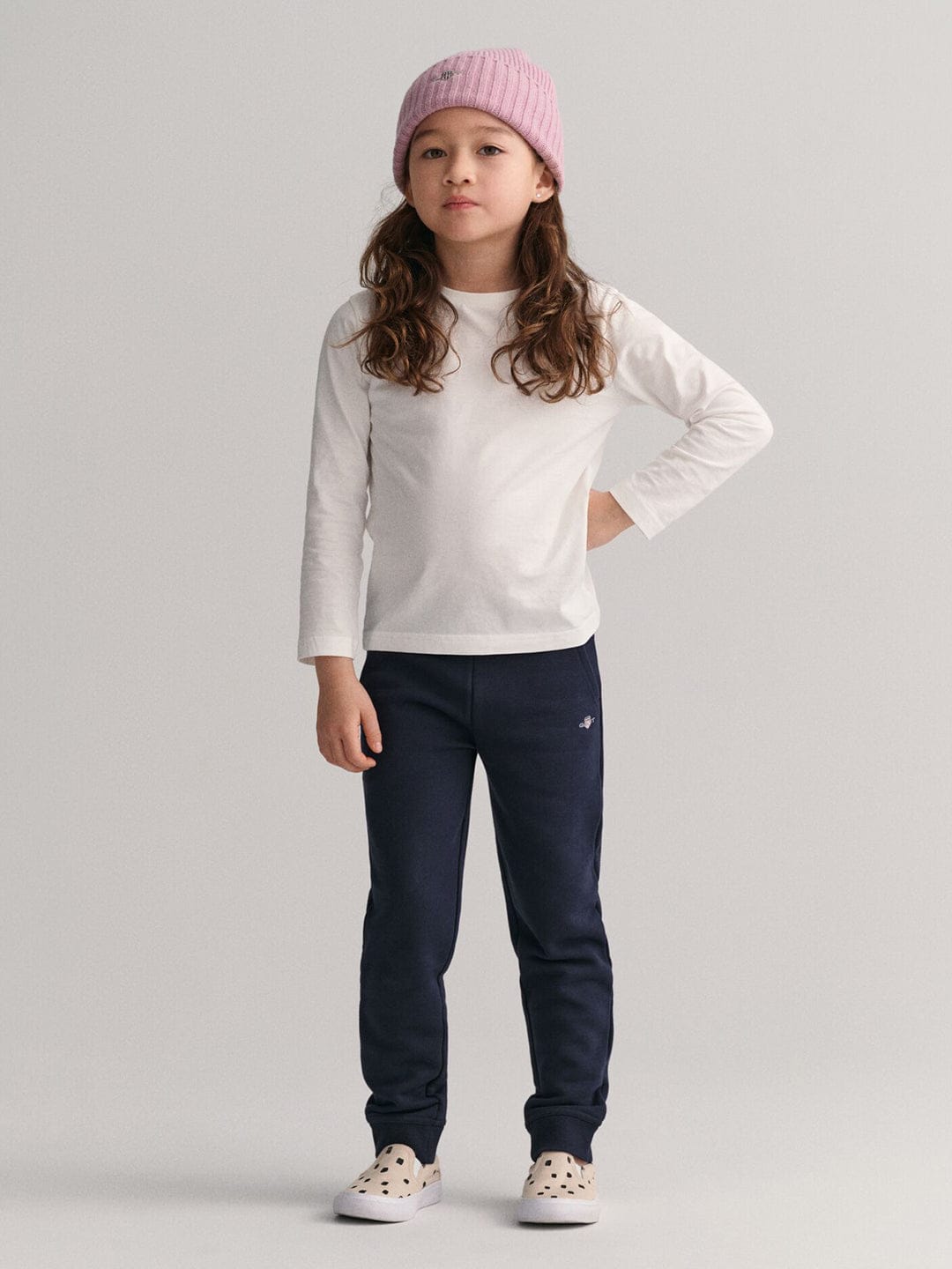 Gant Kids White Solid Round Neck Tshirt
