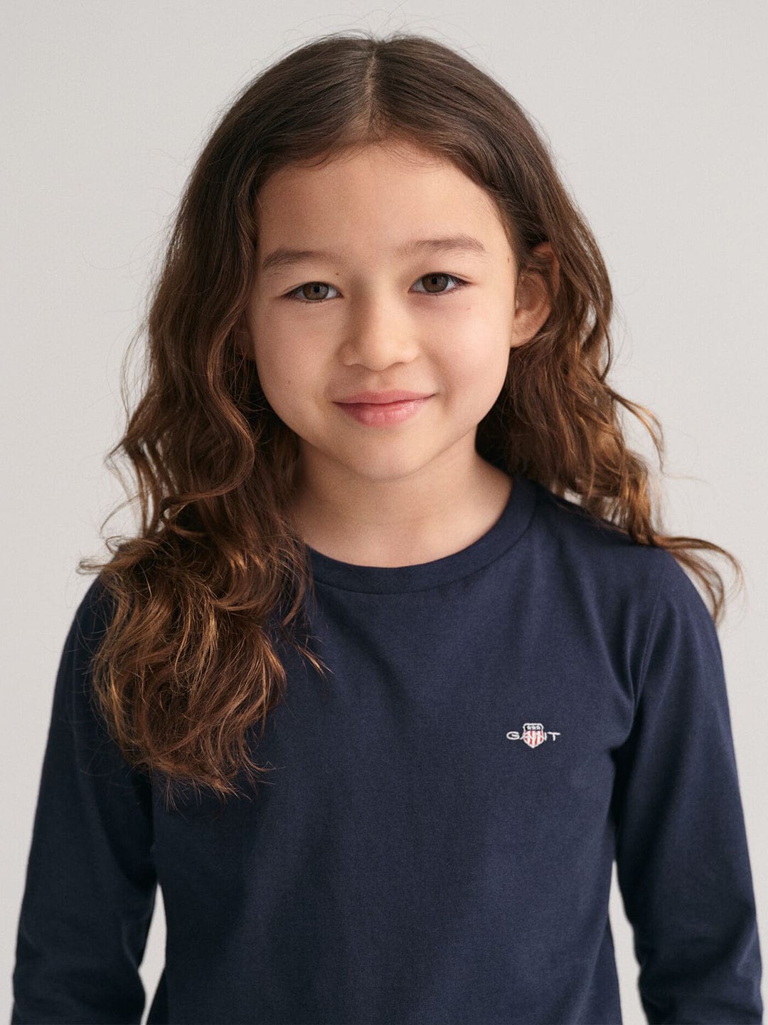 Gant Kids Blue Solid Round Neck Tshirt
