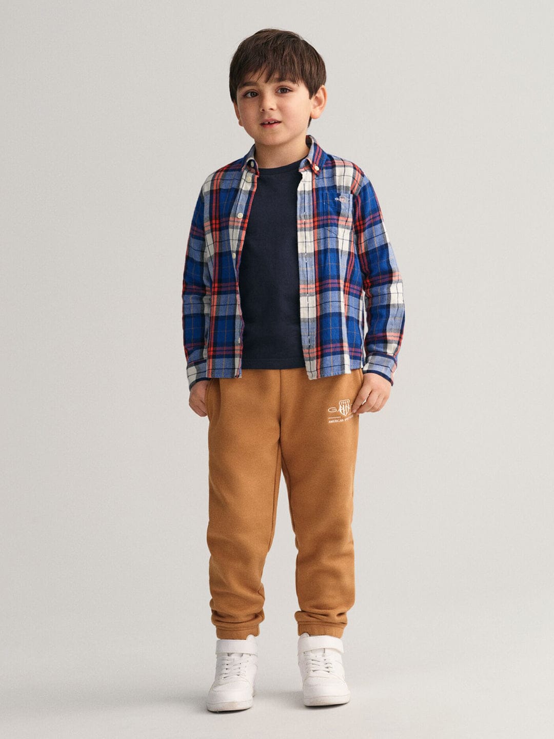 Gant Kids Blue Solid Round Neck Tshirt