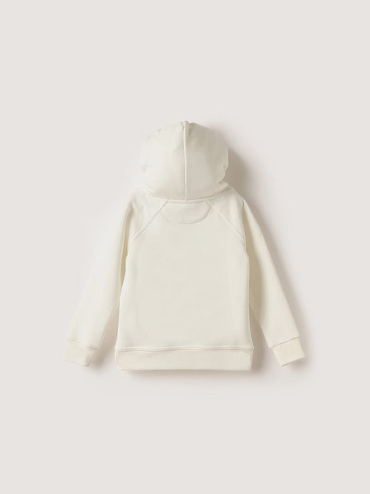 Gant Boys Off White Solid Hoodie Sweatshirt
